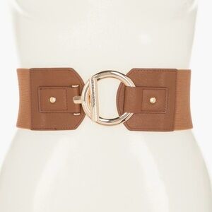 NWT Vince Camuto Collection XIIX Circle & Bar Interlocking Belt in Cognac